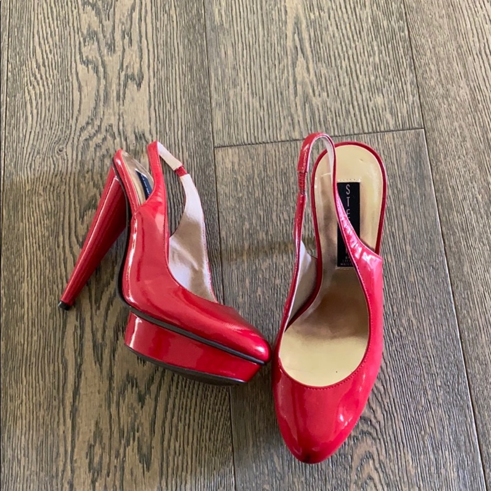 Red Steve Madden slip on heels